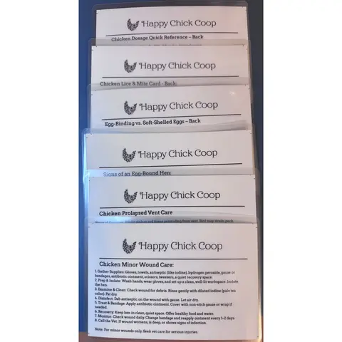 Backyard Chicken Care Cards – Laminated 9 Card Set