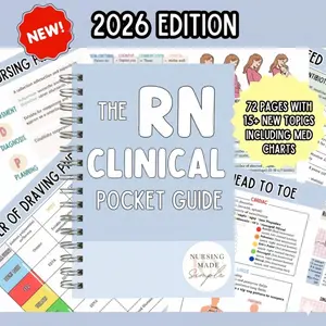 RN Clinical Pocket Guide, Nursing School Clinical Reference Guide with Essential Bedside Notes, Nursing Skills and Quick Study Resource for Students