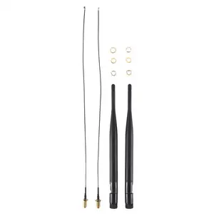 Dual Band WiFi RP-SMA Antenna Kit (2 x 6dBi Belkin/Buffalo Antennas, 2 x 35cm U.fl/IPEX Pigtail Cables, 19.5 cm Compatibility Fit for Household Appliance WiFi Boosting)