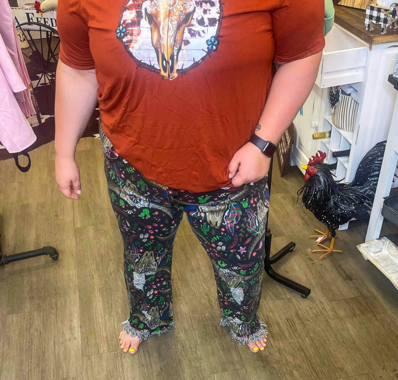 Straight Leg Feather Pants