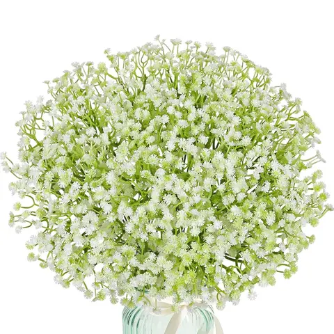 Artificial Baby's Breath Flowers without Vase, 50pcs/set Faux Flower Bouquet, Artificial Flower Bouquets, Artificial Flower Decorations, Home Decoration Bouquet, Decorative Flowers for Home, Party, Wedding