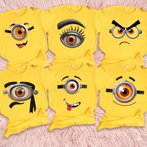 [FREESHIP] Unisex Minion Faces Shirt,  Minion T Shirt, Cute Minions Shirt, Y2K Streetwear T-Shirt, Unisex Crew Neck, Vintage Hip-Hop Sports Graphic, Casual Cotton Fit, Soft Comfortable Short Sleeve, Teen & Adult