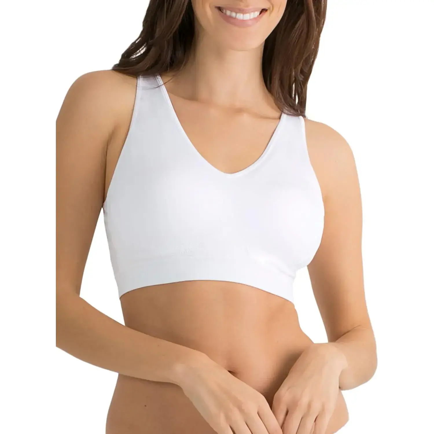 Women's Seamless Pullover Bra with Built-in Cups