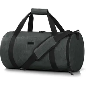Gym Bag Round Duffle Bag with Shoe Compartment & Wet Pocket, Lightweight Carry  Duffel for Men Women Workout Fitness Travel , 24L, Dark Gray