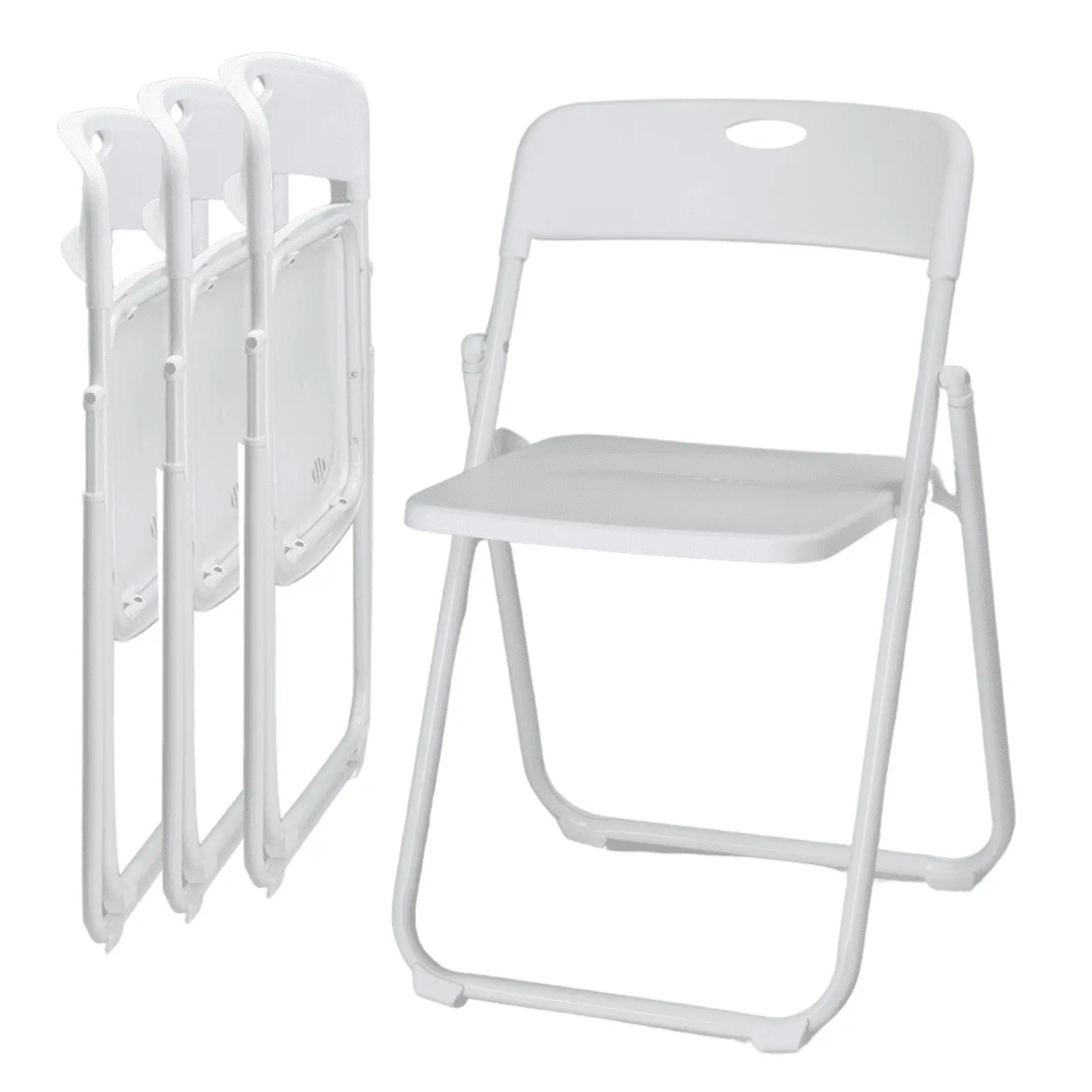 Ktaxon 6 Pack Indoor & Outdoor Plastic Folding Chairs, Stackable and Portable Event Seats, White