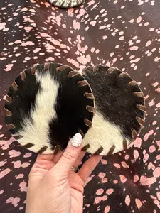Cowhide Coaster Set