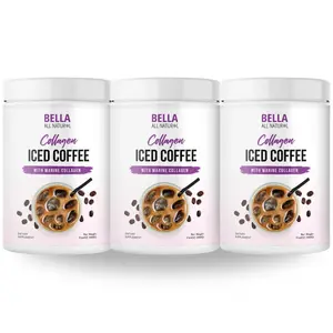 3 Pack Bella All Natural Collagen Iced Coffee - 500g