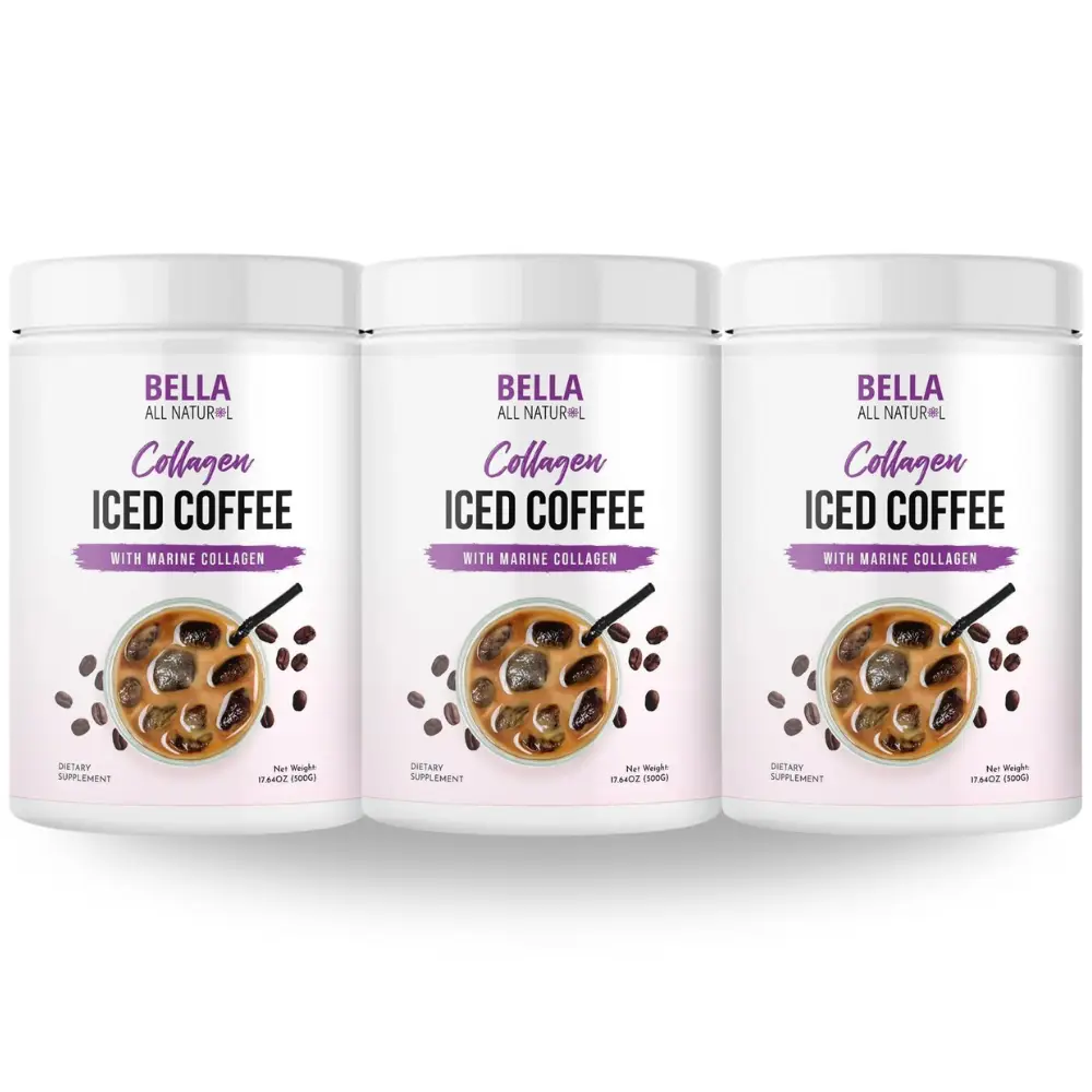 3 Pack Bella All Natural Collagen Iced Coffee - 500g