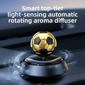 Solar-Powered Rotating Football Floating Dashboard Ornament, Car-Mounted Air Freshener Gel for Car Enthusiasts