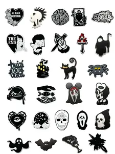 Gothic Halloween DIY Shoe Buckle Set, Classic Wooden Sandals Decorations, Family Children Home Party Christmas Gift, Shoe Charms