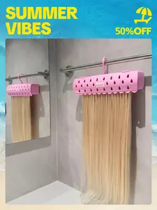 WENNALIFE Hair Extension Holder, Hair Extension Storage for Clip in Hair Extensions Tape ins Tips Braiding Hair Rack for Styling, Washing, Traveling, Storing Hair #Pink ABS Material Sturdy Organizer #Summervibes