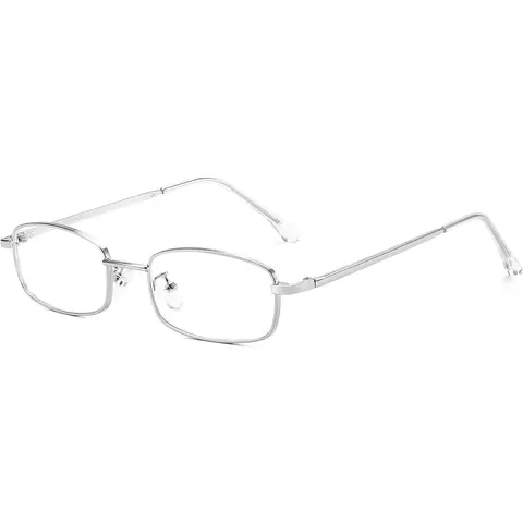 EyeconicFinds Women's Blue Light Blocking Eyewear Fashion - Vintage Lightweight Classic Rectangular Metal Frames, Gold-Silver Fake Nerd Glasses, Eye-Friendly Versatile Fit (B0271)