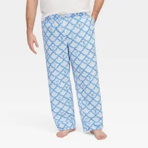 Men's Geo Trellis Pajama Pants Blue- Roller Rabbit 5XLT