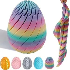 Stress Relief Fidget Toy Sculpture, 3D Printed Twisted Stress Egg, Smooth Rotation Office Home Desk Decor Gift