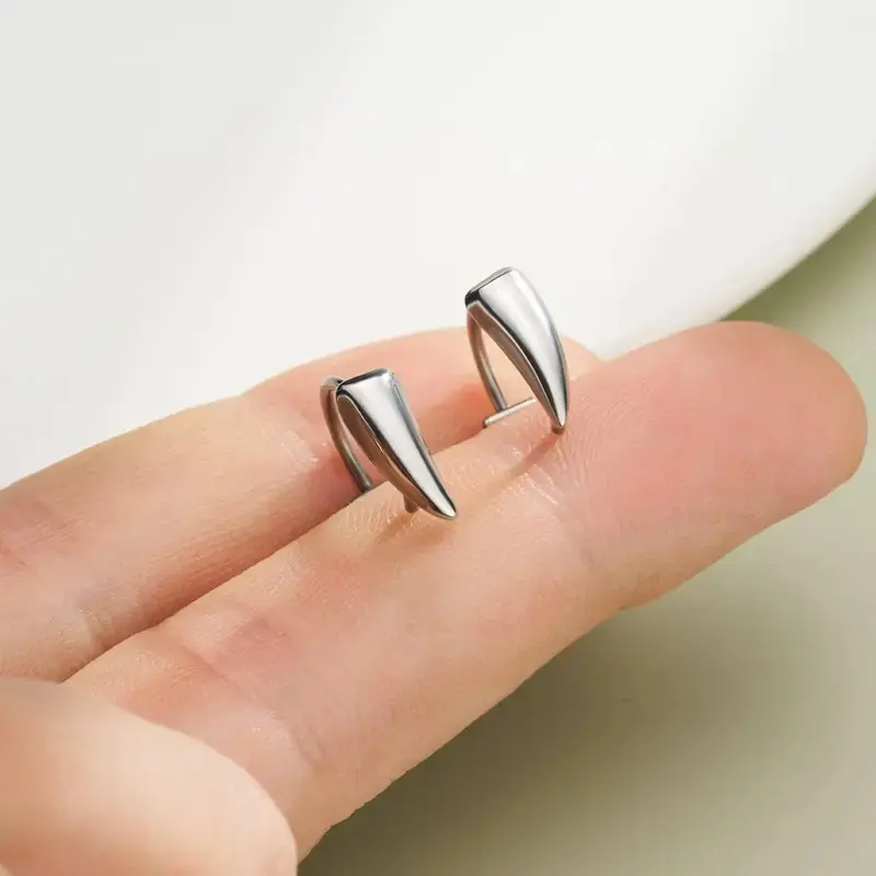 A Pair  Vampire Fang Lip Ring - Stainless Steel Gothic Jewelry, Adjustable Bold accessory for Parties, Unisex Goth Gift