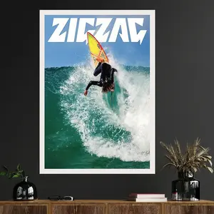 1 Piece Vintage Surf Canvas Art Poster - Frameless Vertical Wall Decor, Modern Home Decoration, Minimalist Modern Decorative Style with Bold Fonts & Vibrant Surf Scene, Ink Painting for Living Room, Bedroom, Home Beach Decor, Vivid Color Pri