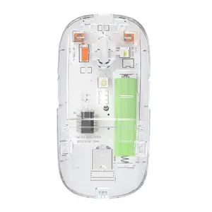 Bluetooth Mouse Mechanical Style with Power Display, Silent Dual-Mode Office Transparent USB Wireless Mouse