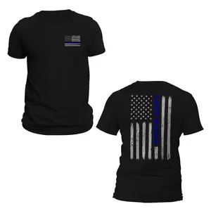Custom Last Name Police Thin Blue Line Vertical Flag Shirt  Versatile T-shirts, Cozy Crewnecks, and Trendy Hoodies