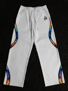 Men's American Street Style Rainbow Gradient, Pleated Design with Buttons, All-Season Regular Length Casual Wear, Perfect for Daily Use