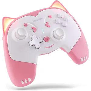 Controller for  / Lite, Cute Pro Controller with Turbo, Motion, Vibration, Wake-Up, Headphone Jack and  Light - Pink