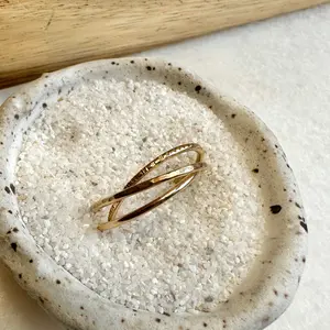 Hello Malo Jewelry Triple Band Rolling Ring Anxiety Fidget Ring Handcrafted Smooth Hammered Tree Bark Finish Made to Order in Huntley IL