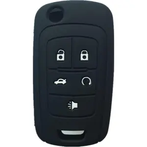 Key Fob Cover for Buick:Silicone Keyless Remote Replacement | Car Key Fob Case Protector Fit for Buick Lacrosse Encore Regal Verano | Black Key Fob Shell