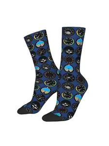 Flight Instrumentss MenS AviationThemed Socks Breathable Comfort Fit with Airplane Instrument Panel Design Altimeter VSI ADF GPS Hand Wash Only Casual Sporty Style Aviation Socks Comfortable Socks