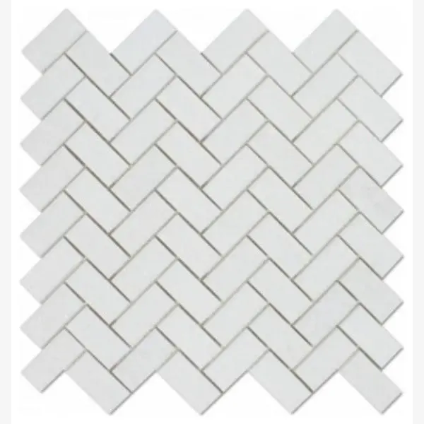 Thassos White Herringbone 1 X 2 Polished/Honed Marble Mosaic Tile