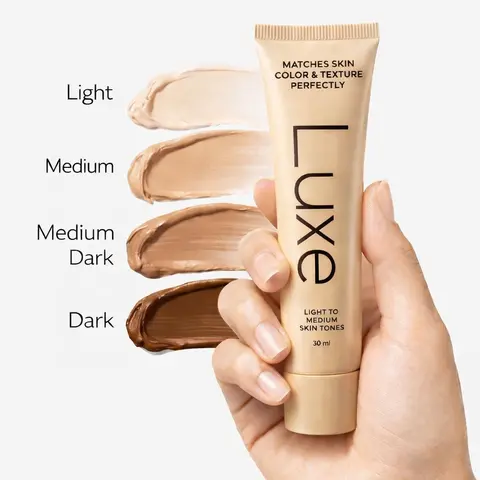 Luxe Adjustable Tint Color-Matched Concealer & Foundation Cosmetic Tube - Color-Changing CC Cream, Light Coverage, Natural Finish, Flawless Base, Multiple Shades for Even Skin Tone, Back to School