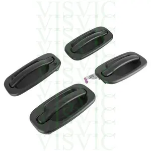 4x NEW Outside Door Handles Set Painted Black For Silverado Tahoe Sierra 1999-06