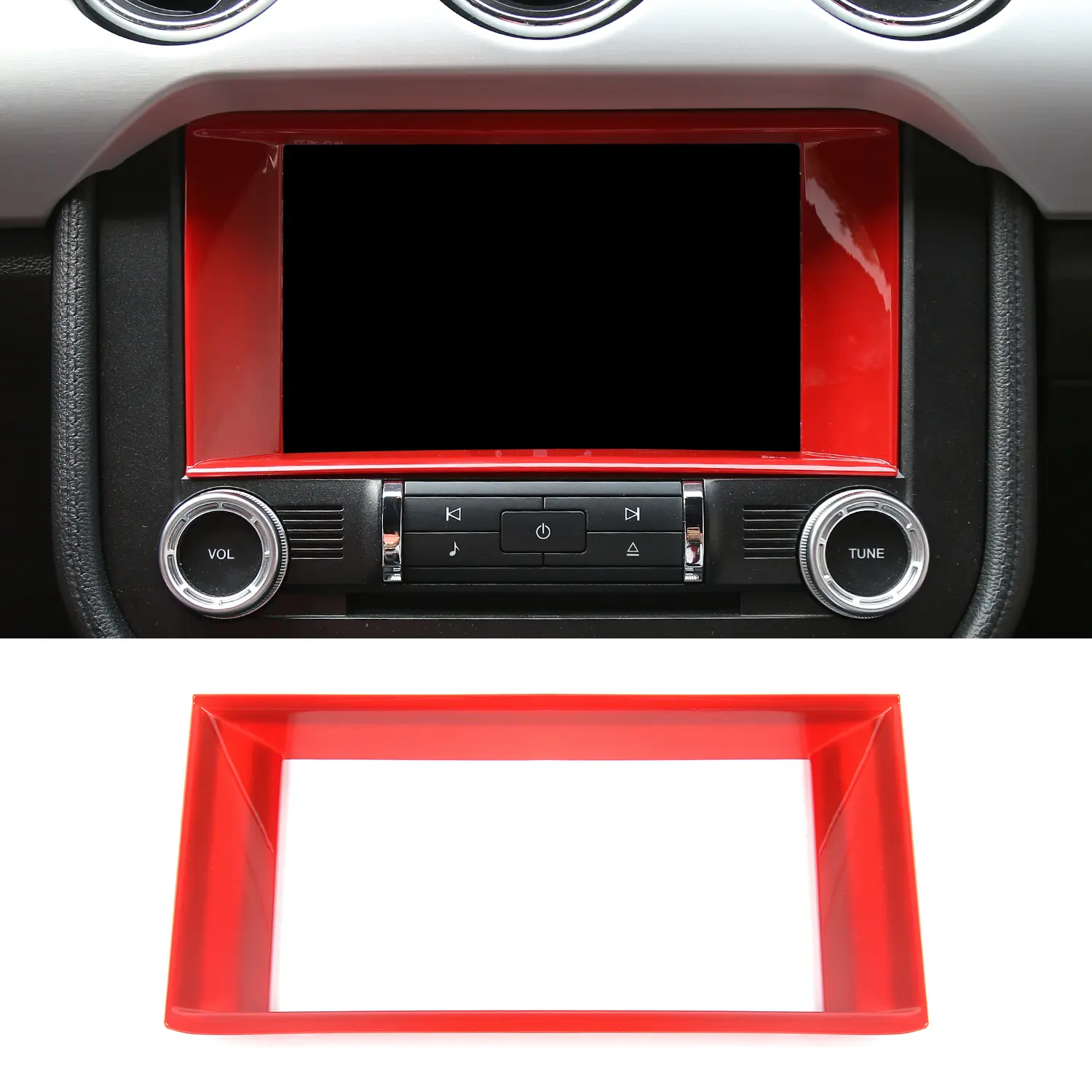 ABS Material Dashboard GPS Navigation Bezel Cover Frame - 1-Item/Set Car Interior Decorative Self Adhesive Trim, UV Resistant Scratch Proof Durable Kit for Ford Mustang 2015-2016