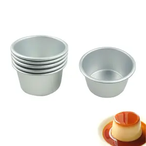 6 Packs Pan， Large Individual Muffin Mold, Aluminium Pudding Cup, Chocolate Molten Mould, Raspberry Souffle Baking Maker, Brownie Tumbler -for Pie, Egg Tart, Cake (Size 3.4"x 2")