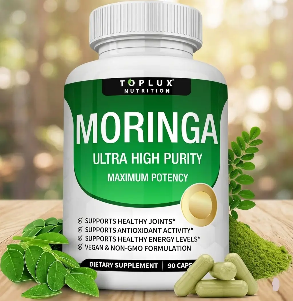 Moringa Capsules 1200mg Pure Moringa Powder High Potency Leaf Extract Green Superfood Rich in Antioxidant for Energy and Immune Support Vegan Non-GMO 90 Capsules Daily Vitality Metabolism and Nutrient Dense Wellness Formula Healthcare Dietary