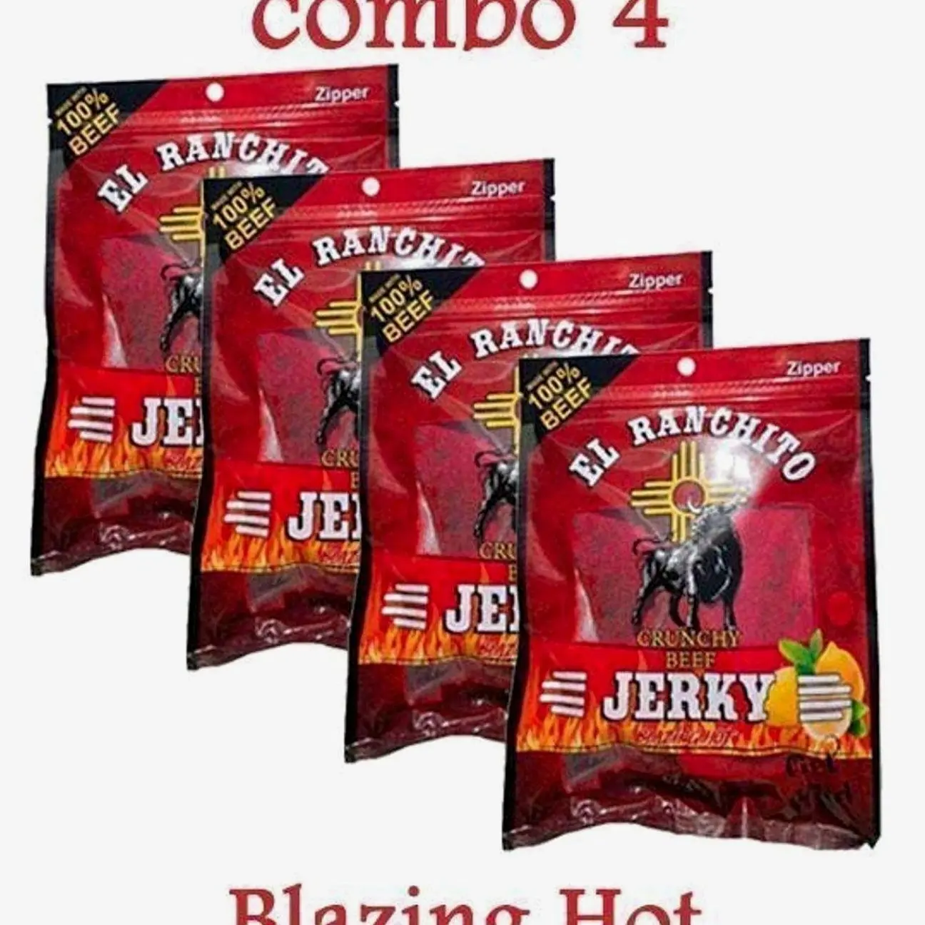 Blazing Hot El Ranchito Crunchy Beef Jerky Net Wt. 2 oz