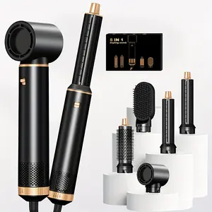 5in 1 Hair Styler, Ionic Hair Dryer & Blow Dryer Brush, Hot Air Styler Without Heat Damage, Hair Dryer Brush & Auto Hair Wrap Curler, Powerful Hair Styling Tools for Fast Drying and Styling