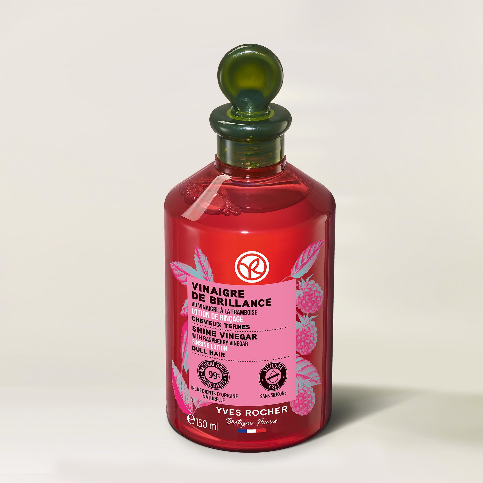 Yves Rocher Hair Shine Vinegar 150ml Hydrating Vinegar Finishing Rinse for Haircare and Cleansing