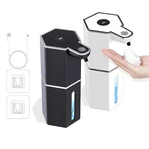 Touchless Foaming Soap Dispenser - Automatic, 12oz, 1200mAh Battery. USB Rechargeable with 4 Adjustable Levels, Waterproof Design for Kitchen & Bathroom. 11x8x20cm Home Essential.