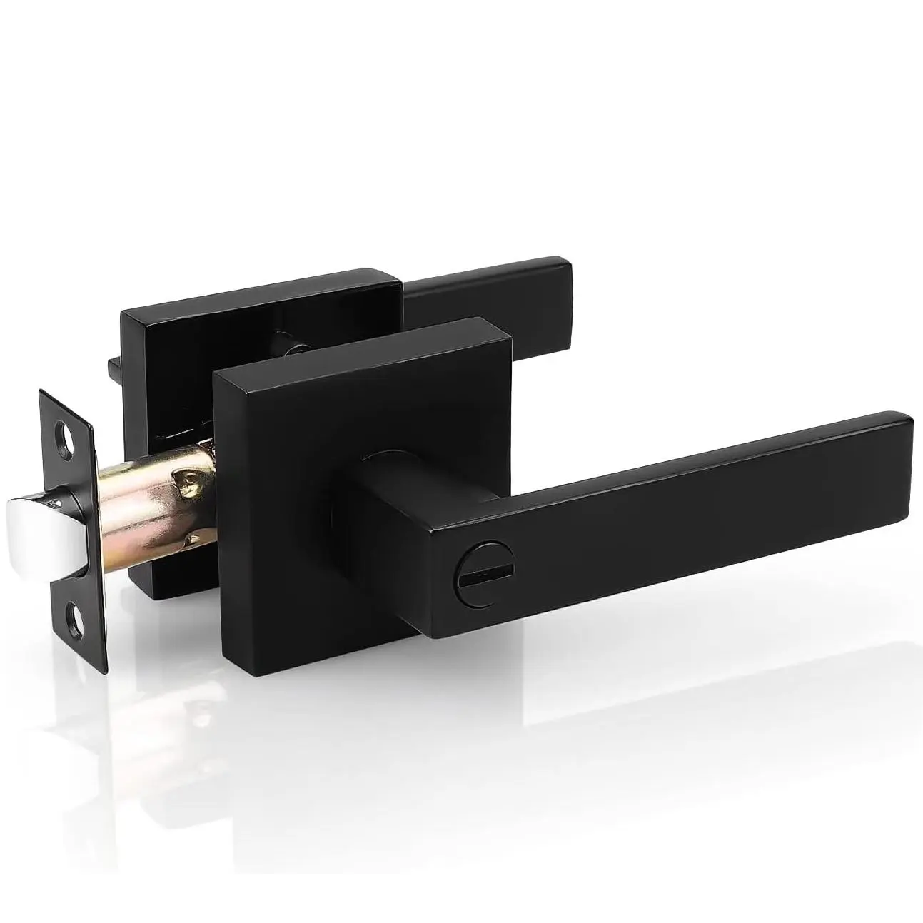 Keyless Door Handle, Square Door Handle, Door Handles Interior, Privacy Door Knobs, Bathroom Balcony Bathroom Lock, Door Hardware for Home, Office, Hotel, Apartment, Doorknob
