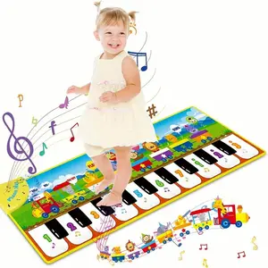 Music Piano Mat, Musical 10 Songs Dance Toy, 8 Animal Sounds, 5 Modes, Keyboard Blanket Touch Sensitive Game Pad, Early Education Interactive Learning Toy, Baby Gift