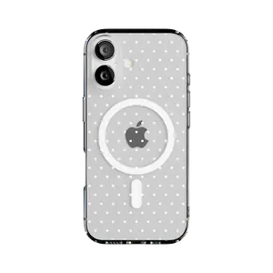 Casely iPhone 17 Case | On the Dot | White Polka Dot | Clear Classic Ultra-Thin Design | Compatible with MagSafe