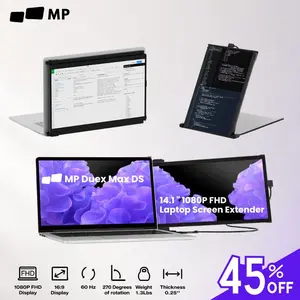 Mobile Pixels Duex Max DS 14.1'' FHD 1080P Laptop Screen Extender, 1.8lbs Ultra-Slim Portable Monitor for 14"-17.3" Laptop, Plug & Play Travel Dual Screen Compatible with mac/Windows/Apple/Android/Switch
