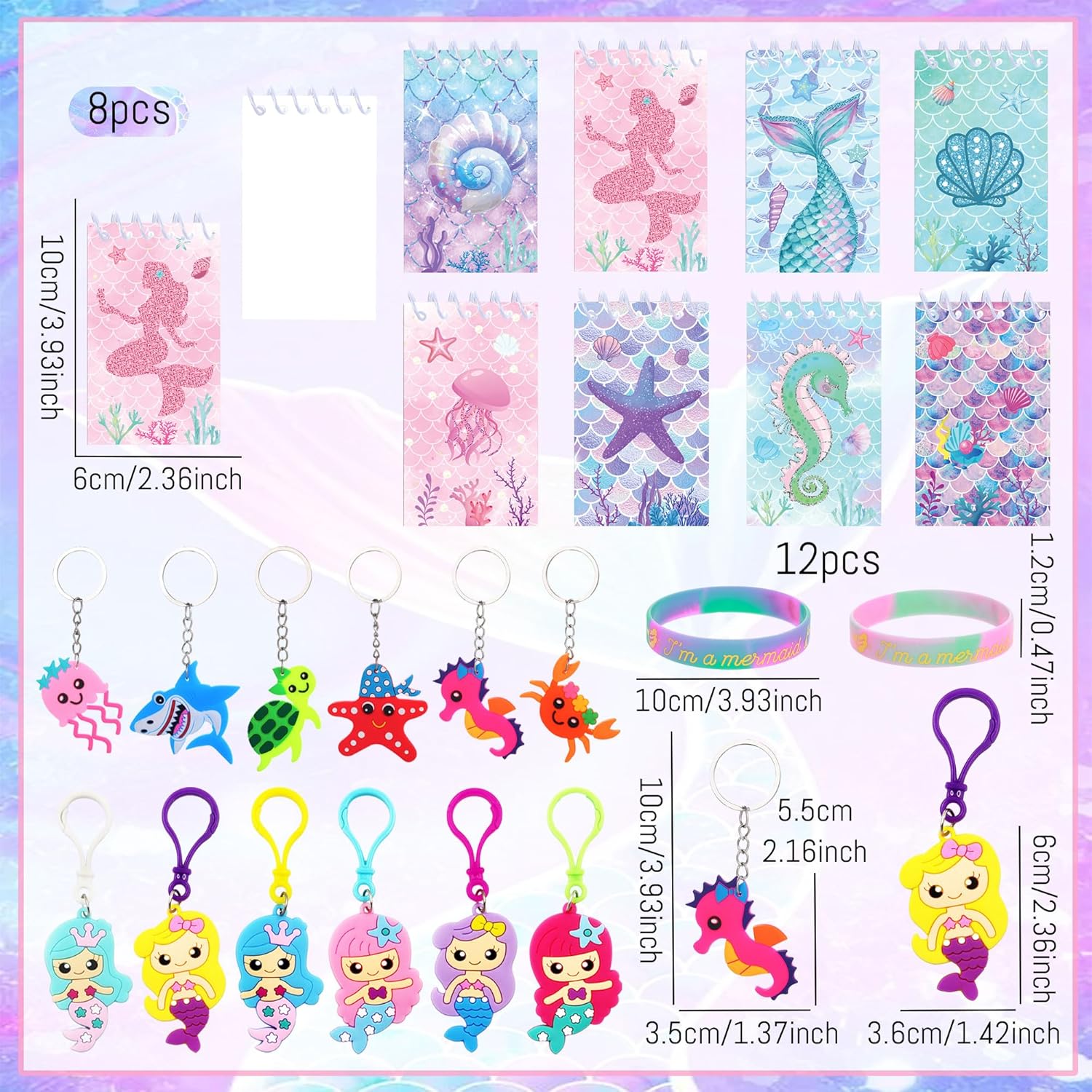 LaVenty Mermaid Party Favors Mermaid Party Decorations Mermaids Goodie Bags Little Mermaids Birthday Decorations for Sea Birthday Decor Baby Shower Rewards Pinata Supplies