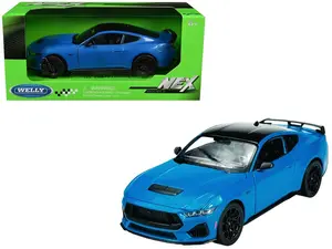 Welly 1:25 2024 Ford Mustang GT Blue with Black Roof