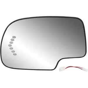 Driver Side Heated Mirror Glass Replacement for 2003-2007 Cadillac Escalade, Chevrolet Avalanche, Silverado, Suburban, Tahoe, GMC Sierra, Yukon - Exterior Side View Convex Mirror with Turn Signal