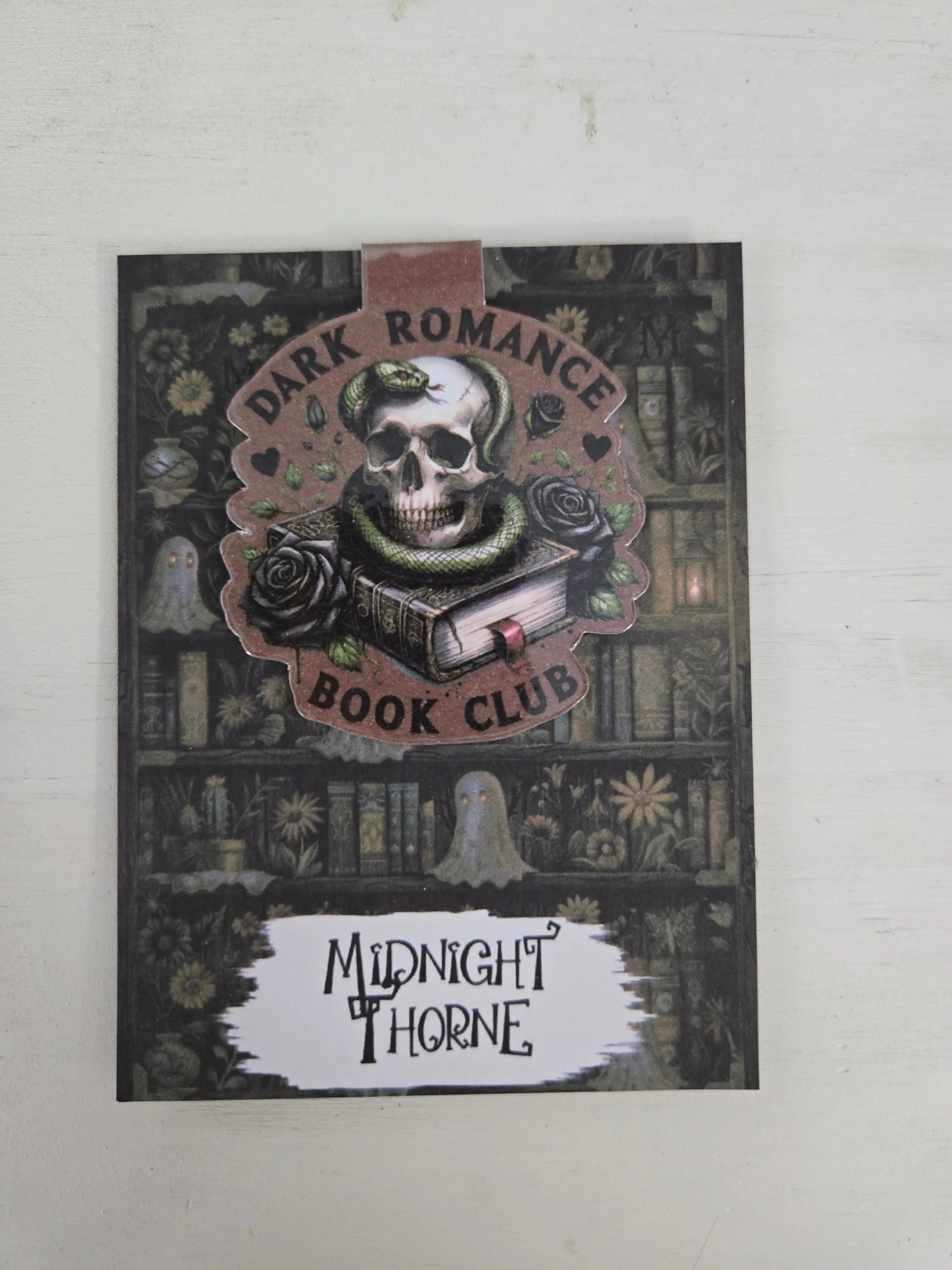 Dark Romance Book Club Skull Snake - Magnetic Bookmark