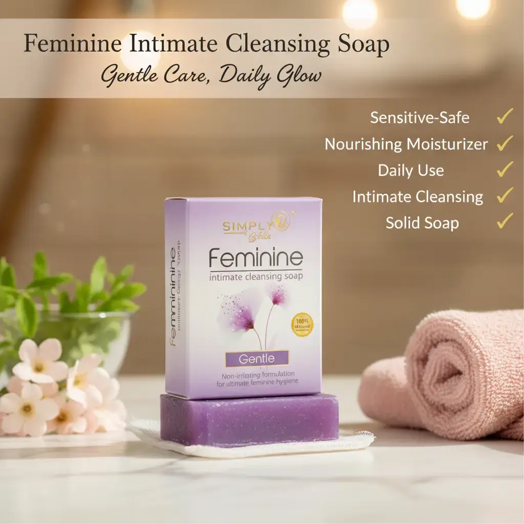 Simply Bella Feminine Intimate Cleansing Solid Soap (100g) - Herbal Sensitive-Safe Wash, Nourishing Gentle Moisturizer, Hydrating for Daily Use, Single Item - Note: Always do a patch test first Cleanser Moisturizing Moisture, Antibacterial