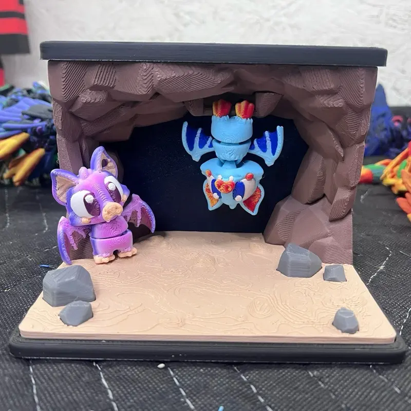Gothic 3D Printed Bat Cave Mini Diorama Playset, Home Decor Shelf Ornament, Ideal Gift for Home Supplies Enthusiasts, Gothic Ornaments