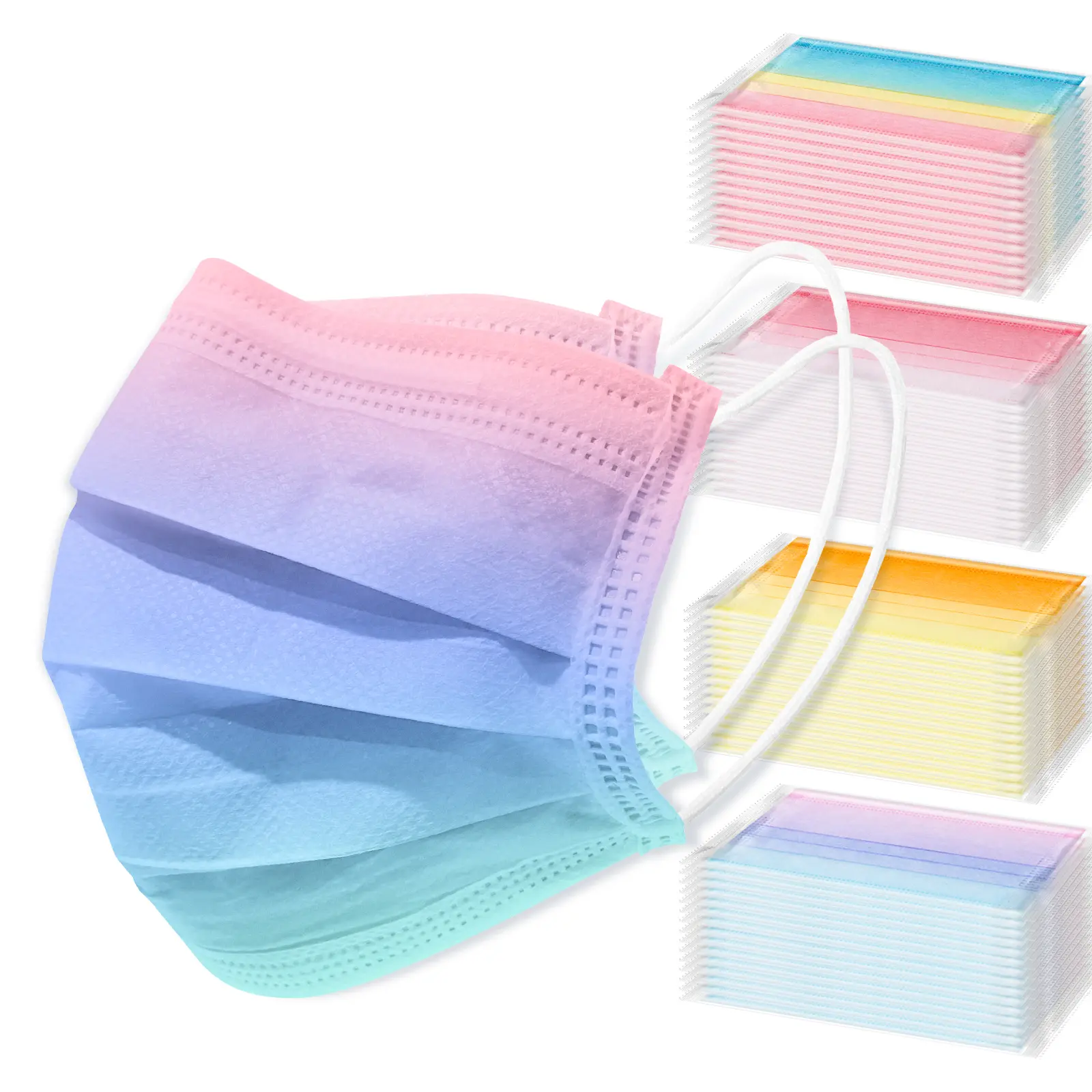 NiHealth 50PCS Disposable Women's Breathable Protective Face Masks, Tomorotec Individually Wrapped Stylish Masks Print, Breathable Face Mask