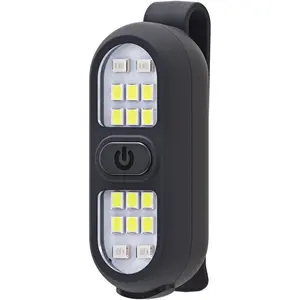 Clip on Flashlight, Running Light for Runners Rechargeable Safety Lights for Walking at Night Hands Free Flashlight Portable LED Work Light Warning Flashing Camping Hiking Walking Dog Black