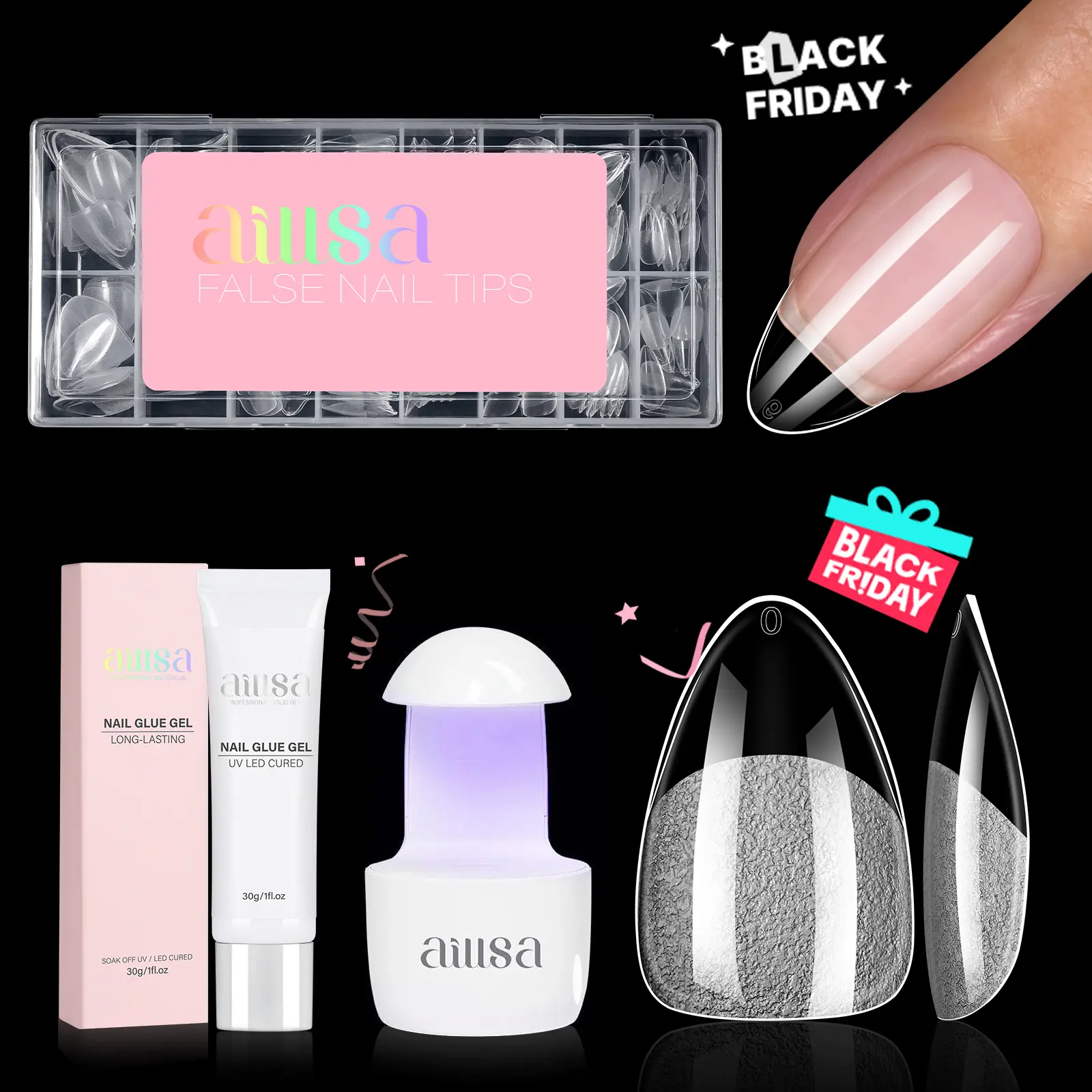 Pre-Etched S-Almond Nail Set (120pcs)